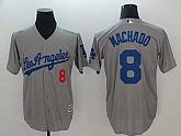 Dodgers 8 Manny Machado Gray Cool Base Stitched Baseball Jerseys,baseball caps,new era cap wholesale,wholesale hats